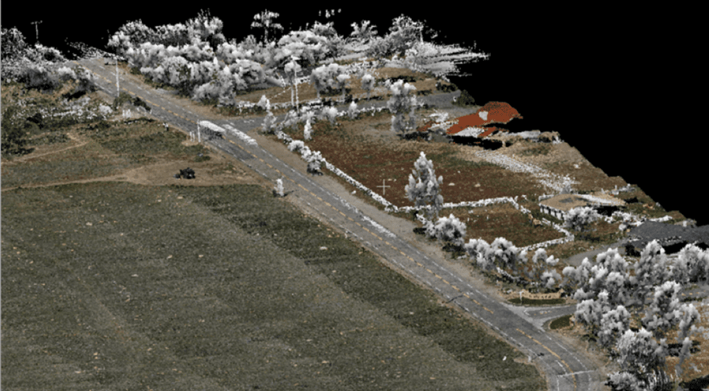 Figure 2: Integration of Point Cloud from Geo-MMS LiDAR and Geo-Photomap