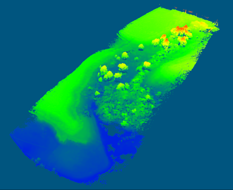 Geodetics’ acquired dataset of a park containing 2,993,079 LiDAR points.